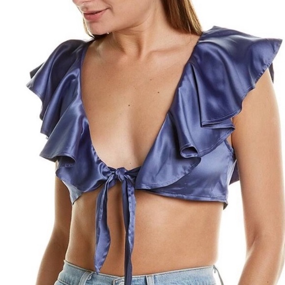 WeWoreWhat Satin Crop Top - Picture 1 of 5